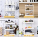 Regał kuchenny VINILITE 3-poziomowy metalowy organizer biały 41 cm