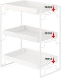 Regał kuchenny VINILITE 3-poziomowy metalowy organizer biały 41 cm
