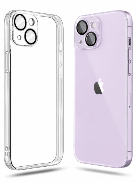 WojCzar Mobile Etui Apple iPhone 14 Przezroczyste z Osłoną Aparatu 9H