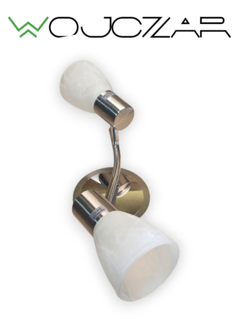 Lampa sufitowa Unikcst 2-punktowa E14 szklane klosze + 2 żarówki LED